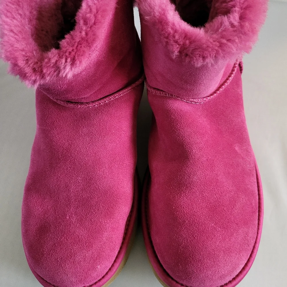 UGG Pink Suede Ankle Boots - Picture 6 of 7